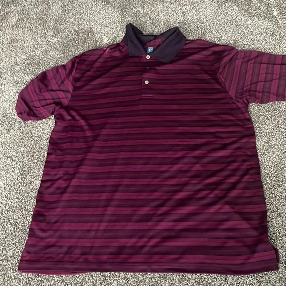 NWOT PGA Tour Airflux Purple Stripes Men’s Polo Golf Shirt Top Collared XL - Picture 1 of 4